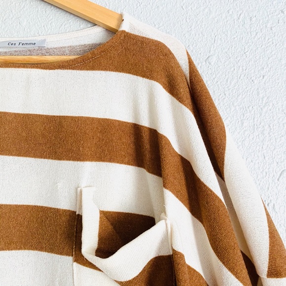 SOLD OUT! “𝚂𝚃𝚁𝙸𝙿𝙴𝙳 𝙱𝙰𝚃𝚆𝙸𝙽𝙶” chic top - Picture 6 of 6